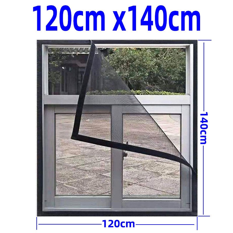 Inset Window Screen Mesh, Air Tulle Adjustable Summer Invisible Anti-Mosquito net Fiberglass Removable Washable Customize Screen