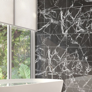 Funlife[R] NOUVELLE MAISON[TM] 30x60cm Black and White Marble Waterproof PVC Tile Sticker For Kitchen Bathroom Floor Sticker