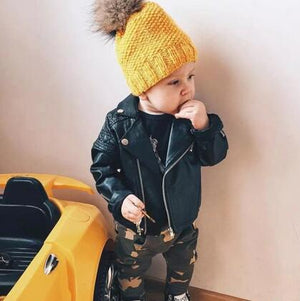 Veste en cuir synthétique pour garçons | Veste en polyuréthane, printemps-automne, moto pour enfant de 1 à 7 ans, mode, couleur diamant matelassé, fermeture éclair, manteau cool pour filles