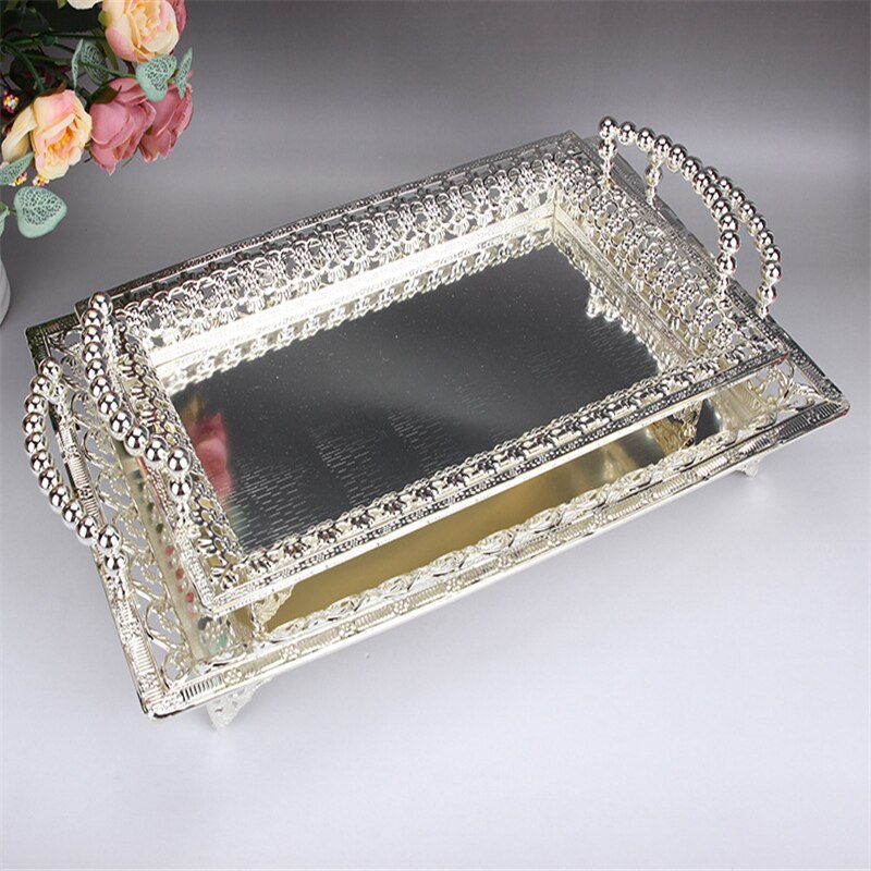 Elegant Pearl Decoration Plate Dessert Plate Fruit Cake cake Rack Fruit Plate Tray Decoration Wedding Party Plate