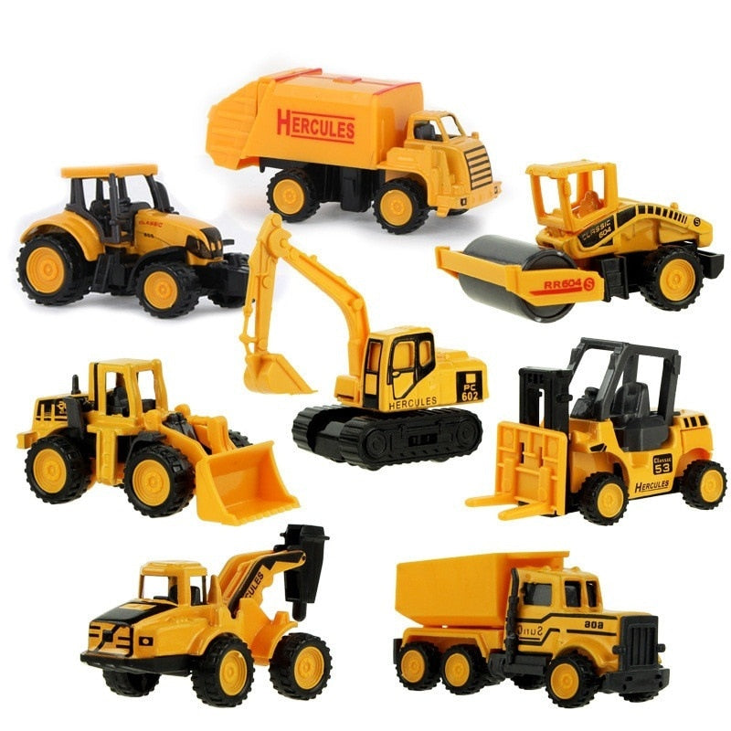 8 Styles Mini ingénierie alliage voiture tracteur jouet camion à benne basculante modèle classique jouet voitures pour enfants garçon cadeau