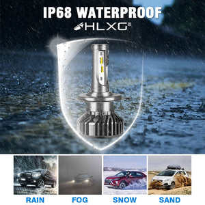 HLXG with ZES H7 LED H4 Auto Car Headlight Bulb Mini LED H11 H8 HB4 HB3 9005 9006 12000LM LED lamp for automobile Hi Lo Beam 12V