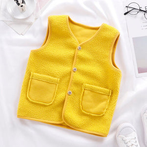 Gilet Double enfant bébé gilet fille et garçon gilet en peluche en automne et en hiver bébé fille vêtements d'hiver enfant en bas âge fille gilet