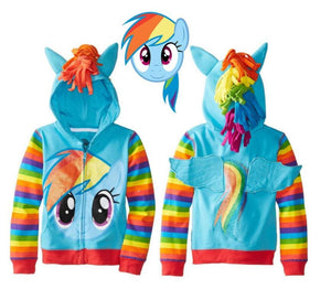 Manteau de printemps pour filles | Petit poney, dessin animé en coton, nouveauté sweat-shirt à capuche pour enfants, beaux manteaux, vêtements pour enfants