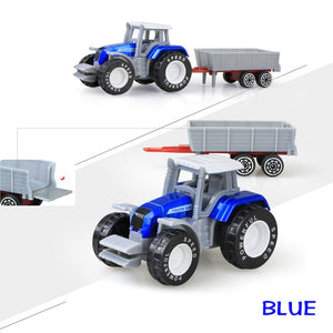 Véhicules agricoles moulés sous pression Mini voiture modèle ingénierie voiture modèle tracteur ingénierie voiture tracteur jouets modèle pour enfants cadeau de noël