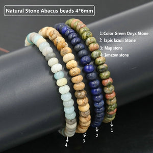 Trendy Abacus Beads Bracelet Men Indian Onyx Stone Women Bracelet Lucky Chakra Friendship Couples Bracelet Female Jewelry Gift