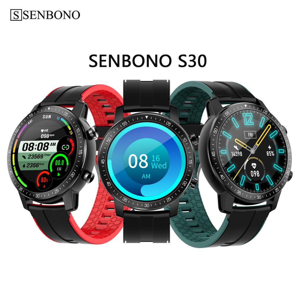 SENBONO 2020 Men Women Smart Watch Long Battery Life Waterproof IP68 HR/BP Fitness Tracker S30 smartwatch for IOS Android