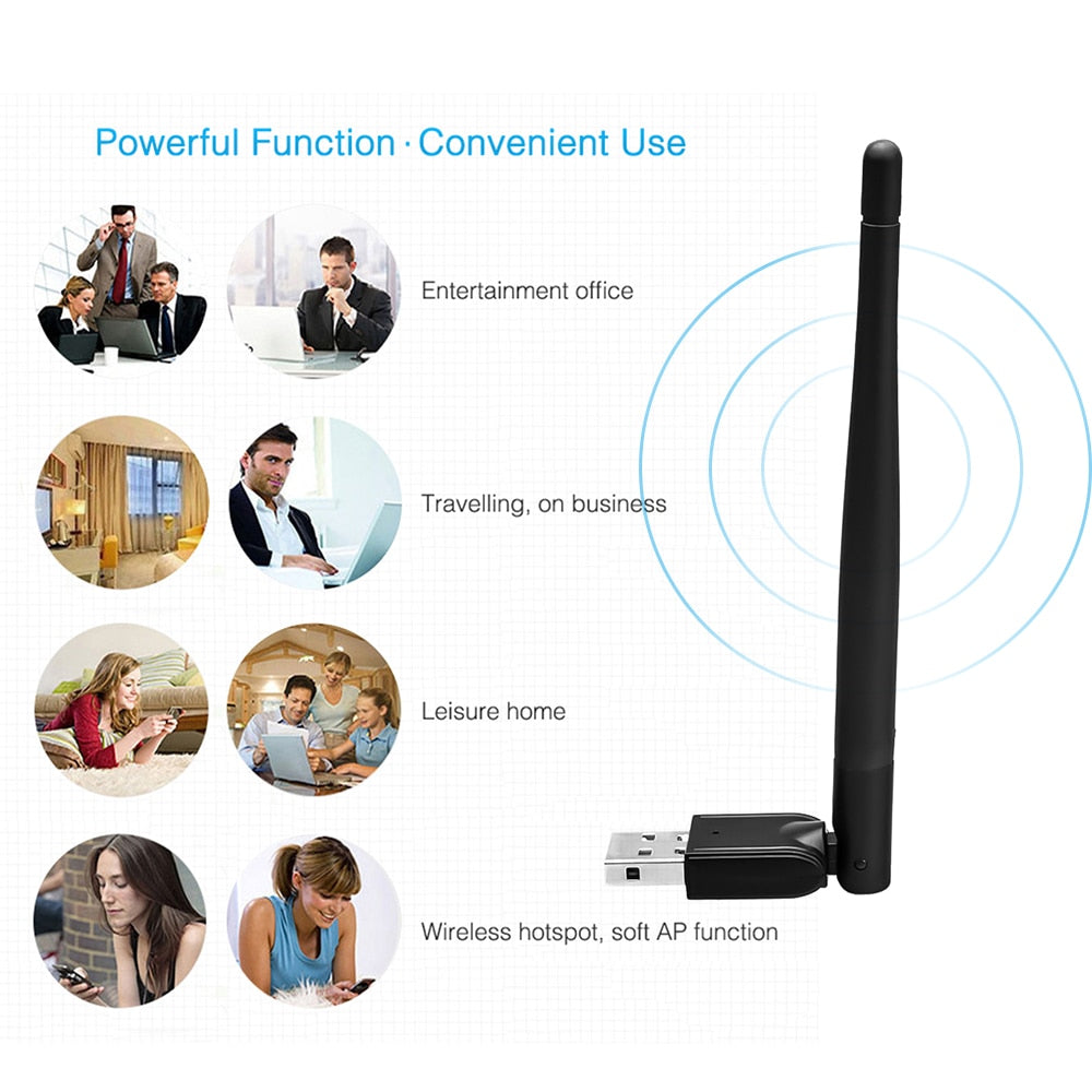 MT-7601 gratuit USB WiFi adaptateur sans fil antenne LAN adaptateur carte réseau pour décodeur TV USB Wi-fi Adpater