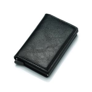 DIENQI Carbon Fiber Card Holder Wallets Men Brand Rfid Black Magic Trifold Leather Slim Mini Wallet Small Money Bag Male Purses