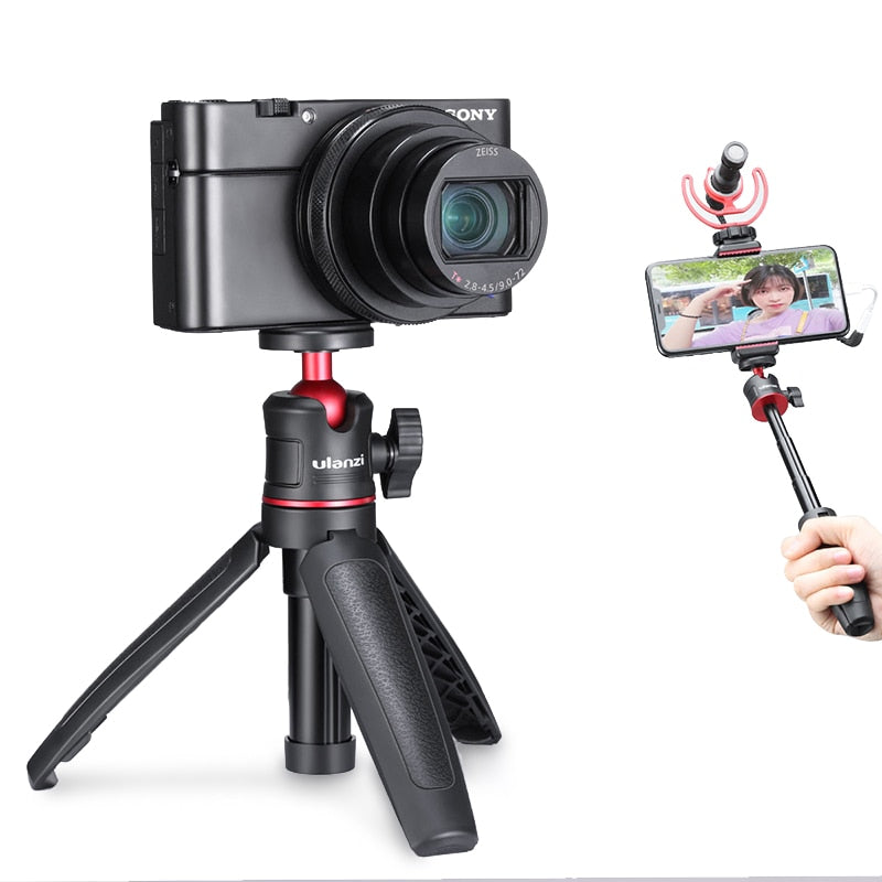 Ulanzi MT-08 DSLR reflex téléphone Vlog trépied chaussure froide support de montage de téléphone pour Microphone LED lumière Mini trépied pour Sony A6400 A6300