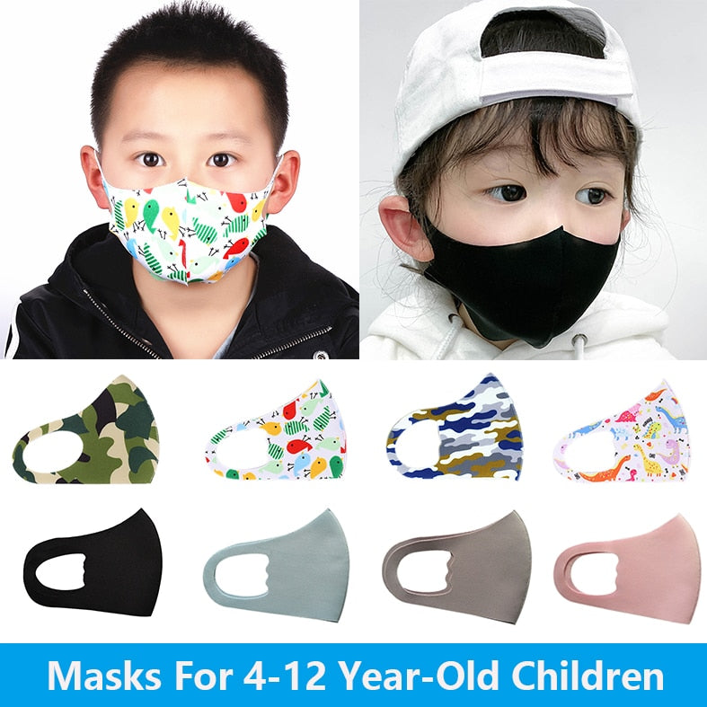 Pour 4-12 ans enfants bouche masque dessin animé imprimé poussière enfants masques faciaux lavable réutilisable étudiant enfants bouche enfant masque facial