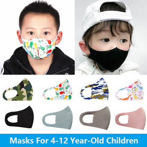 Pour 4-12 ans enfants bouche masque dessin animé imprimé poussière enfants masques faciaux lavable réutilisable étudiant enfants bouche enfant masque facial