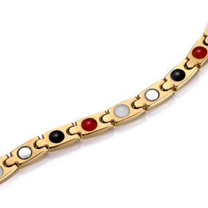 RainSo Stainless Steel Fashion Gold Magnetic Women Bracelets Health Elements Bio Energy Therapy Jewelry Friendship Gift 2020