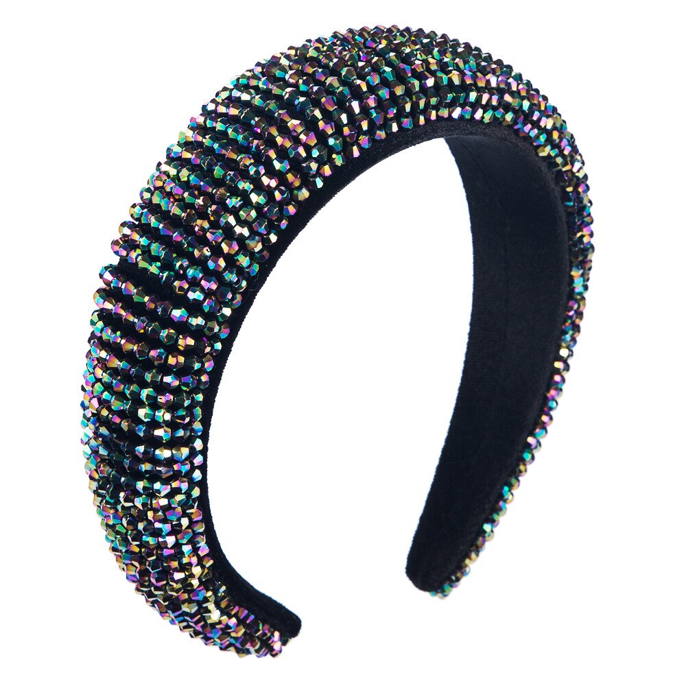 CN Baroque Full Crystal Hair Bands For Women Luxury Padded Diamond Headband Hair Hoop Christmas Gifts Christmas Hair Accessories