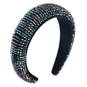CN Baroque Full Crystal Hair Bands For Women Luxury Padded Diamond Headband Hair Hoop Christmas Gifts Christmas Hair Accessories