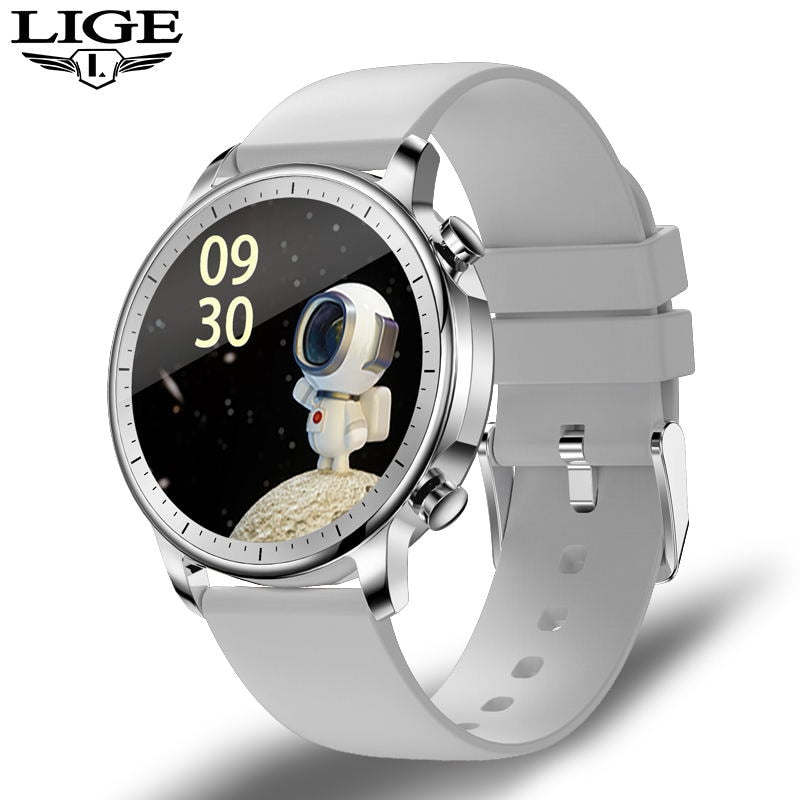 LIGE ladies smart watch ladies full touch fitness tracker Heart Rate Monitor IP67 waterproof Blood oxygen smart man Smartwatch