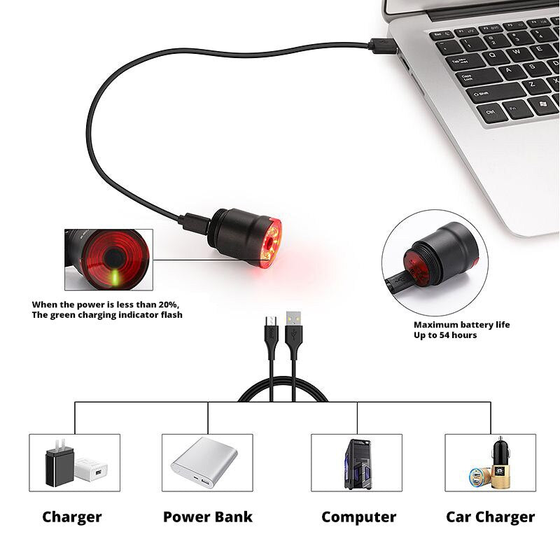 TRLIFE 1200mAh Bicycle Smart Taillight Auto Brake Sensing IPx6 Waterproof USB Charge cycling Rear light LED Bike Accessories