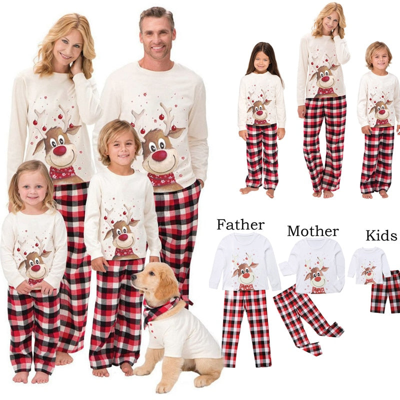 Christmas Family Matching Pajamas Set Deer Adult Kid