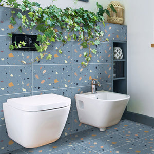 Funlife[R] NOUVELLE MAISON[TM] 30x60cm Black and White Marble Waterproof PVC Tile Sticker For Kitchen Bathroom Floor Sticker