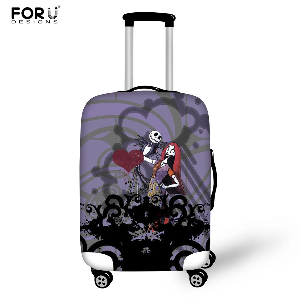 FORUDESIGNS Jack Skellington Brand Design Luggage Cover Protector Nightmare Before Christmas Print Travel Elastic Suitcase Cases