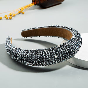CN Baroque Full Crystal Hair Bands For Women Luxury Padded Diamond Headband Hair Hoop Christmas Gifts Christmas Hair Accessories