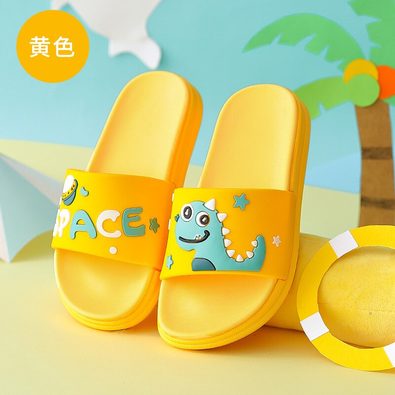 Cute Cartoon Dinosaur Designer House Women Slippers Summer Bathroom Non-slip PVC Slides Couples Shoes Indoor Girls Slippers