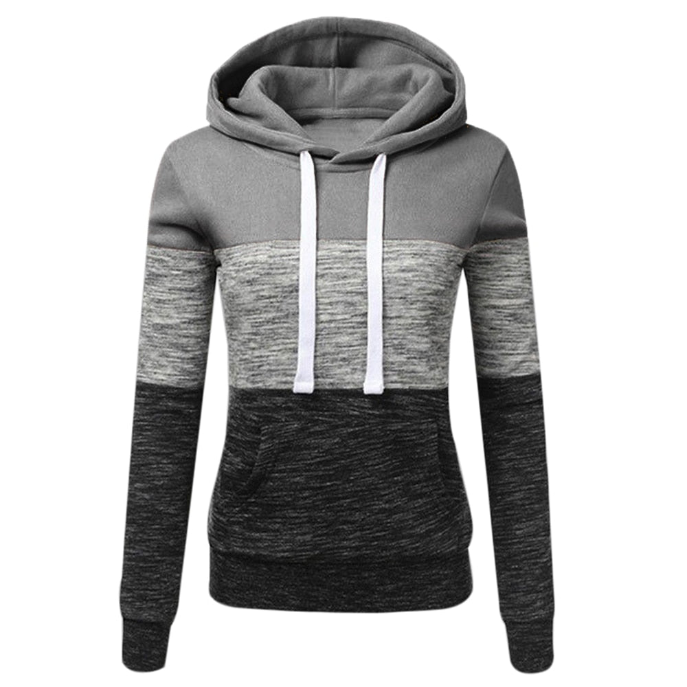 SHUJIN femmes sweats automne hiver sweats à capuche à manches longues à capuche dames fermeture éclair poche Patchwork sweat à capuche vêtements d'extérieur pour femmes