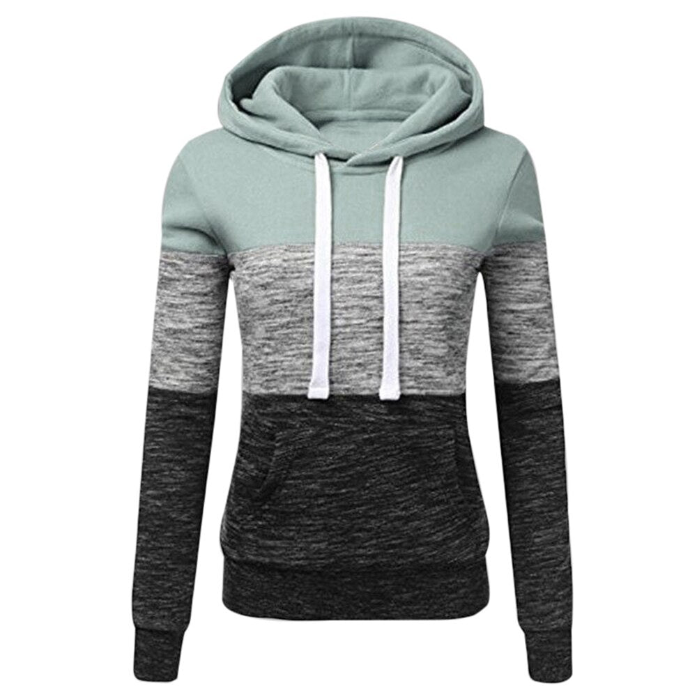 SHUJIN femmes sweats automne hiver sweats à capuche à manches longues à capuche dames fermeture éclair poche Patchwork sweat à capuche vêtements d'extérieur pour femmes