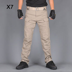 Pantalon tactique homme élasticité de poche Multiple ville pantalon militaire Sport urbain hommes mince gros noir Cargo pantalon moto 5XL