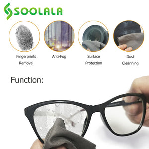 SOOLALA 3pcs Glasses Anti-Fog Cloth 15x14.5cm Microfiber Eyeglasses Cleaner For Lenses Eyewear Accessories Anti-Fogging Cloth
