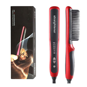 Multifunctional Hair Straightening Heated Brushe Ceramic Curler Electric Straightener Hot Comb Hair Care Men Beard Straightener