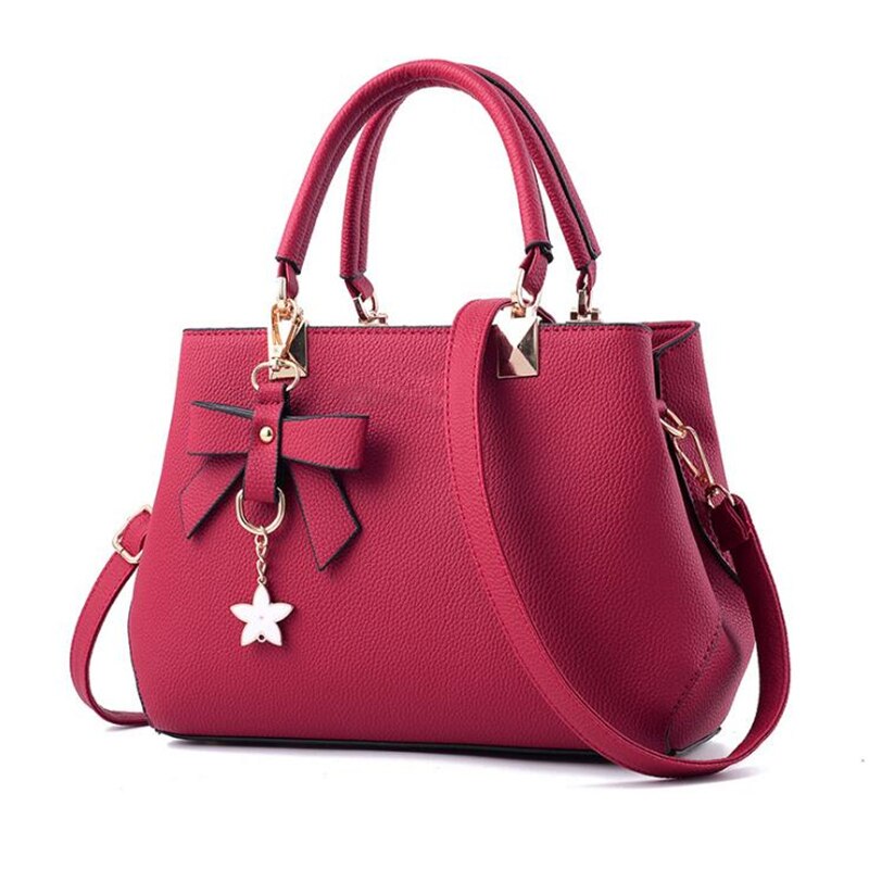 Yogodlns Elegant Women Messenger Bags with flower pendant Office Ladies Totes Pure Handbag for female Crossbody Shoulder Bags