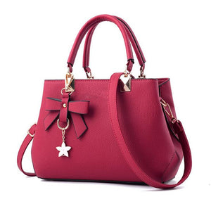Yogodlns Elegant Women Messenger Bags with flower pendant Office Ladies Totes Pure Handbag for female Crossbody Shoulder Bags
