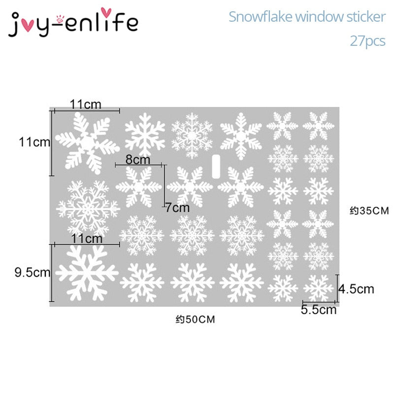 27pcs/lot White Snowflake Sticker Decoration Glass Window Kids Room Christmas Wall Stickers Home Decals Decoration New Year 2020