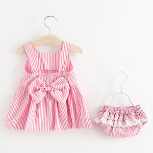 Melario Baby Girls Dresses With Hat 2pcs Clothes Sets Kids Clothes Baby Sleeveless Birthday Party Princess Dress Print Floral