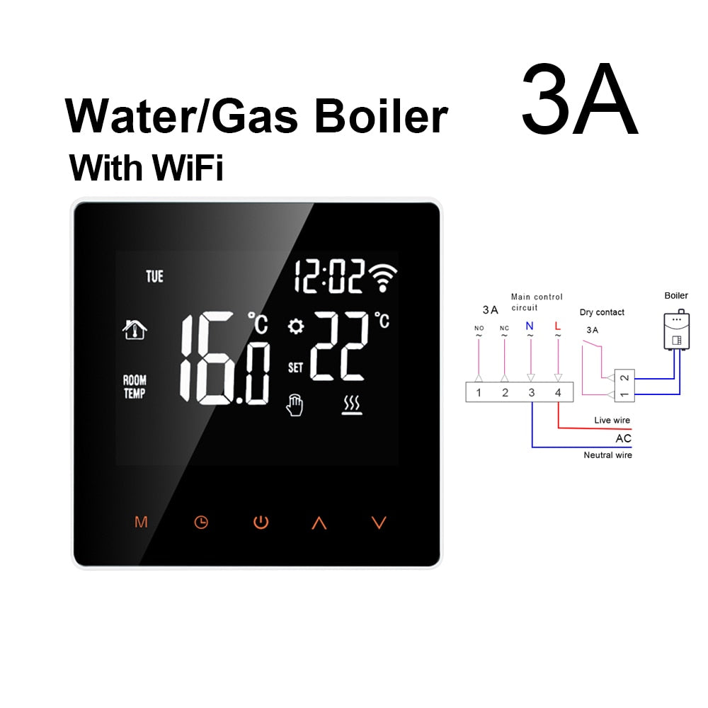 Thermostat intelligent d'avatto Tuya WiFi, télécommande électrique de température de chaudière d'eau/gaz de chauffage par le sol pour Google Home, Alexa
