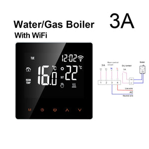 Thermostat intelligent d'avatto Tuya WiFi, télécommande électrique de température de chaudière d'eau/gaz de chauffage par le sol pour Google Home, Alexa