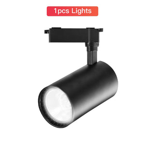 Whole Set LED Track Lights 12/20/30/40W 220V COB Track Lamp Rail Spotlights Track Lighting Fixture Spot Lights for Home Store