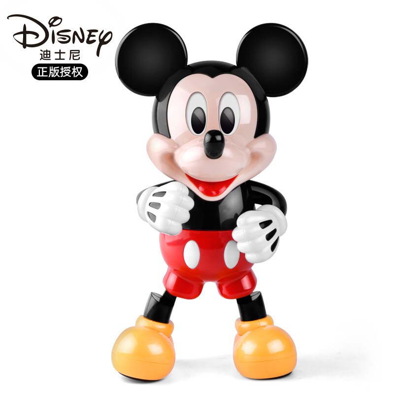 Original Dancing Mickey Mouse with Music Disney Toys Dazzling Shiny Electronic Walking Robot Action Figures Kids Toys 2Y11