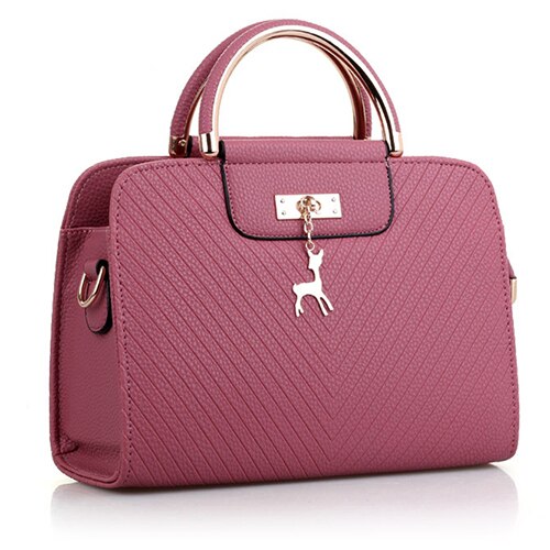 Fashion Handbag 2020 New Women Leather Bag Large Capacity Shoulder Bags Casual Tote Simple Top-handle Hand Bags Deer Decor