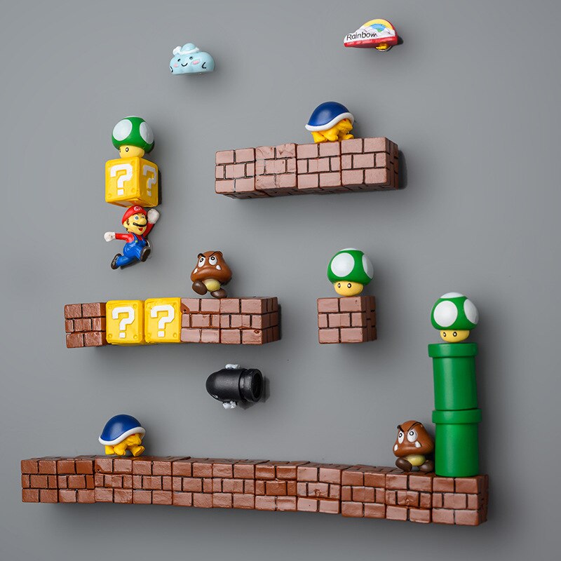 3D Mario Fridge Magnets for Kids Resin Cute & Fun Decorative Refrigerator Locker Magnets Kitchen Home Decoration