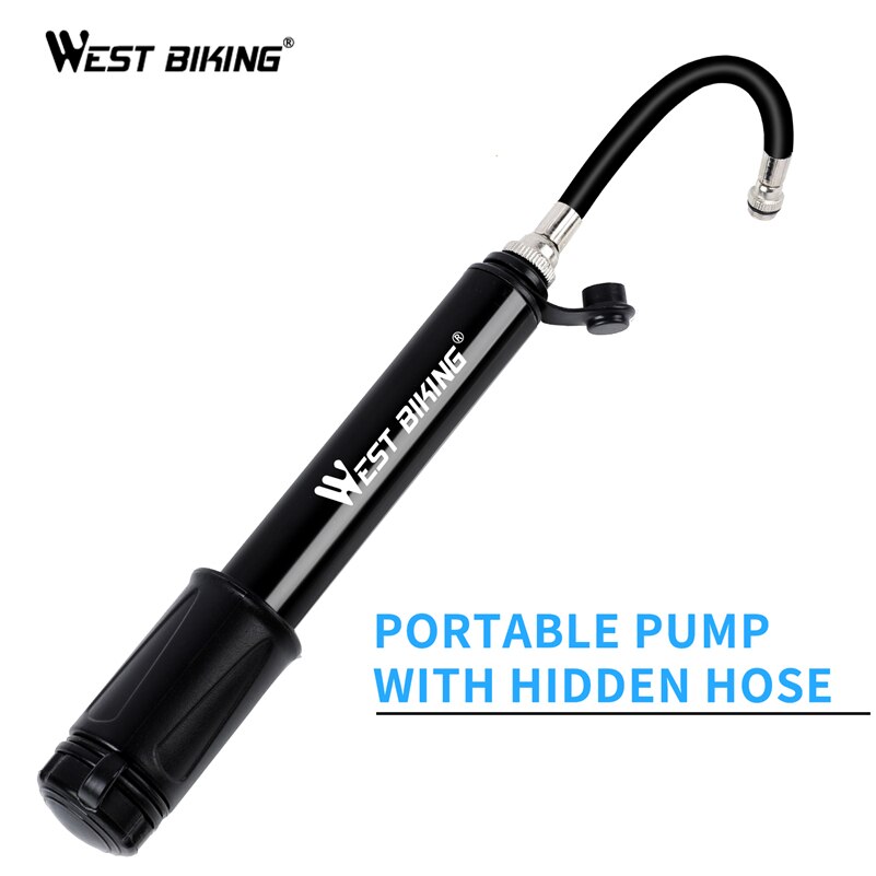 WEST BIKING Bicycle Pump Mini Portable MTB Road Bike Pump Cycling Inflator Presta Schrader Valve Hose Pumps Bicycle Accessories