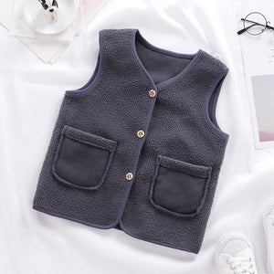 Gilet Double enfant bébé gilet fille et garçon gilet en peluche en automne et en hiver bébé fille vêtements d'hiver enfant en bas âge fille gilet