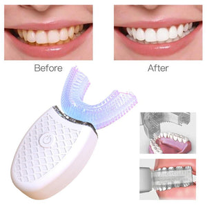Electric Sonic Automatic Toothbrush Adults Mouth 360 Degrees U Type ABS 4 Modes Ultrasonic Electric Lazy Toothbrush