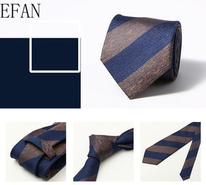 Luxury Fashion Striped Plaid Men's Tie Red Blue Grey Classic Neck Ties Leisure Business Wedding High Quality 8cm Silk Necktie