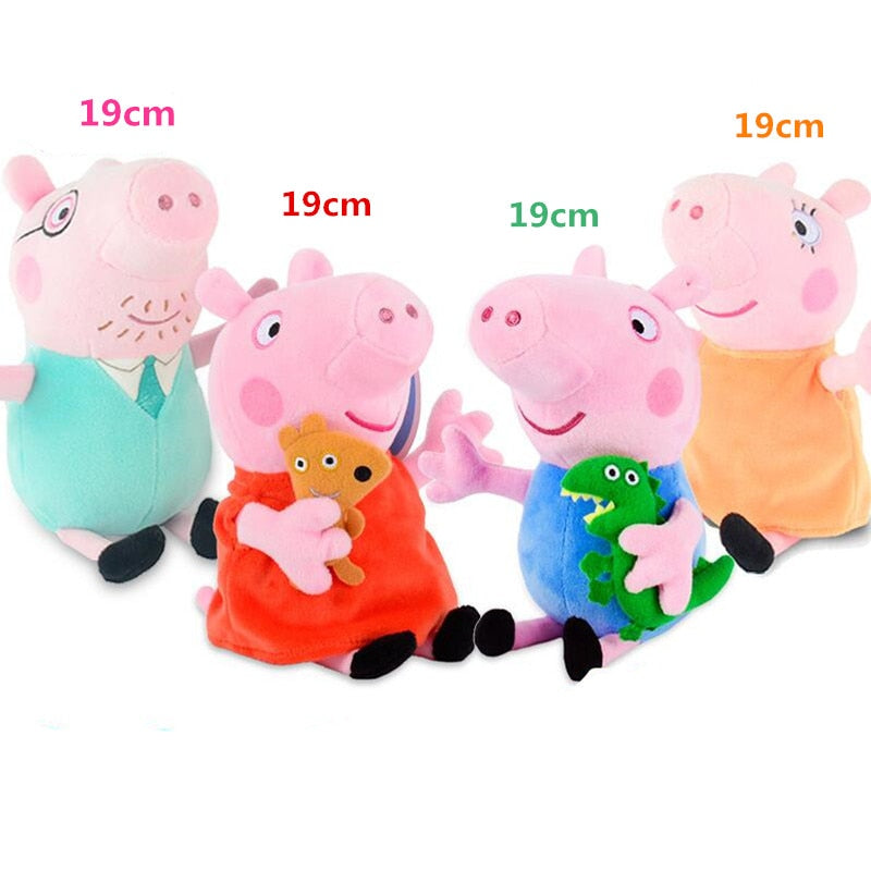 4 pièces/ensemble Peppa Pig George peluche peluche 19/30cm Peppa Pig fête de famille poupées noël nouvel an cadeau pour fille son Original