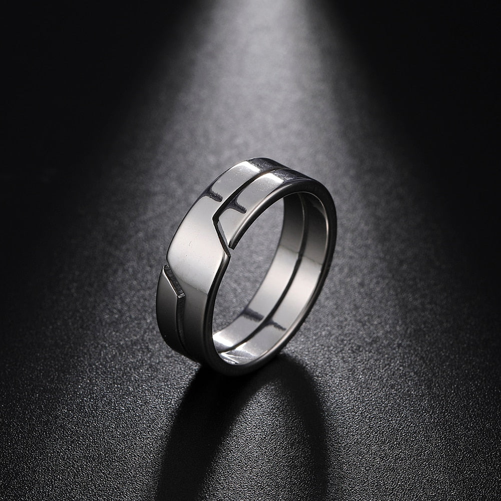 Skyrim Fashion Simple Stainless Steel Couple Ring for Women Men Casual Finger Rings Jewelry Engagement Anniversary Gift 2021 New