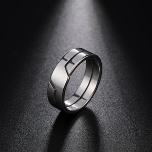 Skyrim Fashion Simple Stainless Steel Couple Ring for Women Men Casual Finger Rings Jewelry Engagement Anniversary Gift 2021 New