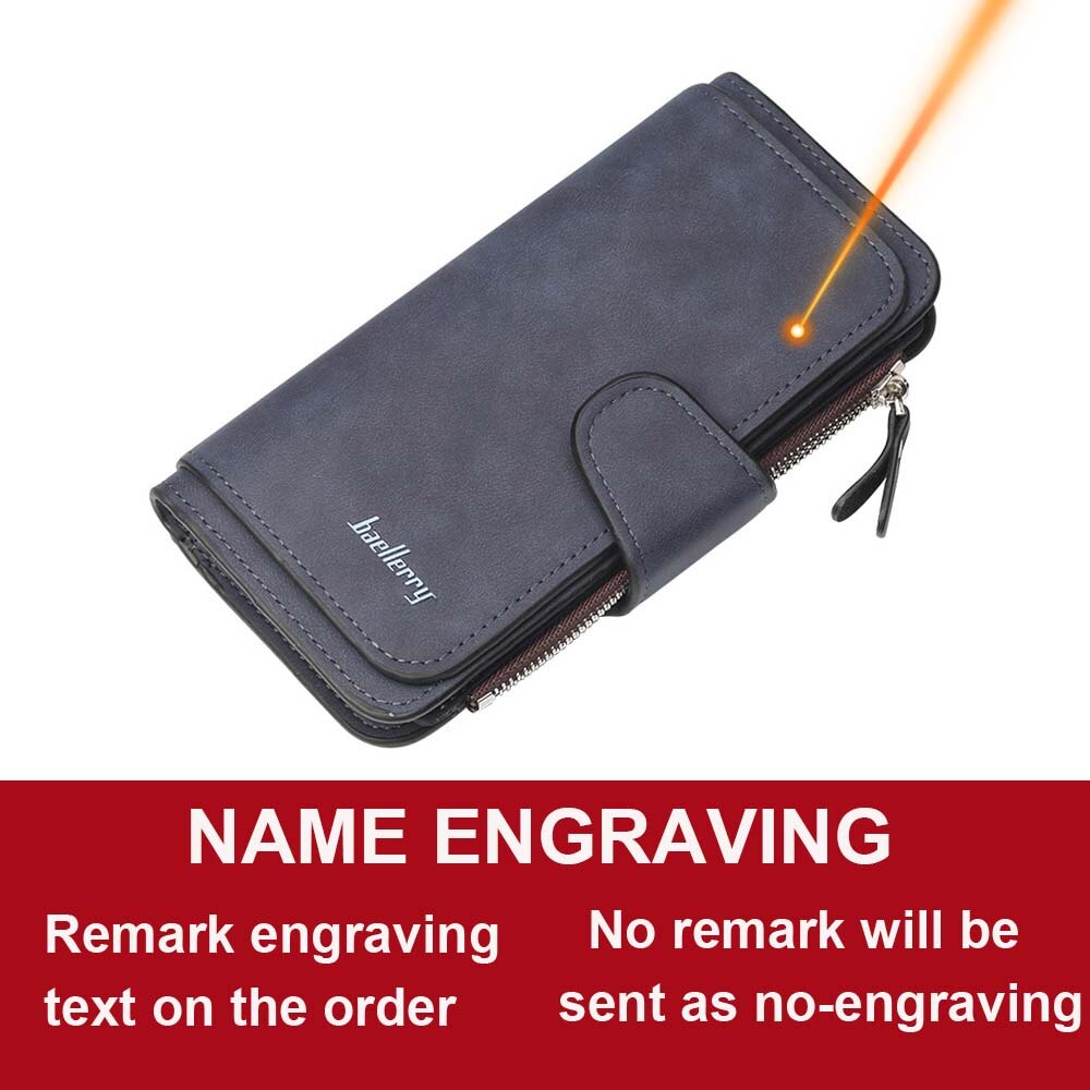 2020 Women Wallets Name Engrave Fashion Long Leather Top Quality Card Holder Classic Female Purse Zipper Wallet For Women