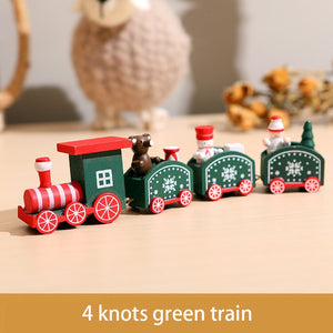 Wooden Christmas Train Ornament Christmas Decoration For Home Santa Claus Gift Toys Crafts Table Deco Navidad Xmas 2021 New Year